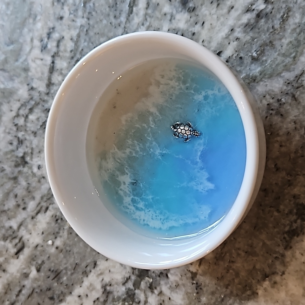 Coastal Trinket/condiment dish made with food grade resin